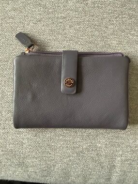RADLEY LONDON Gray Leather Wallet with Rose Gold Detail